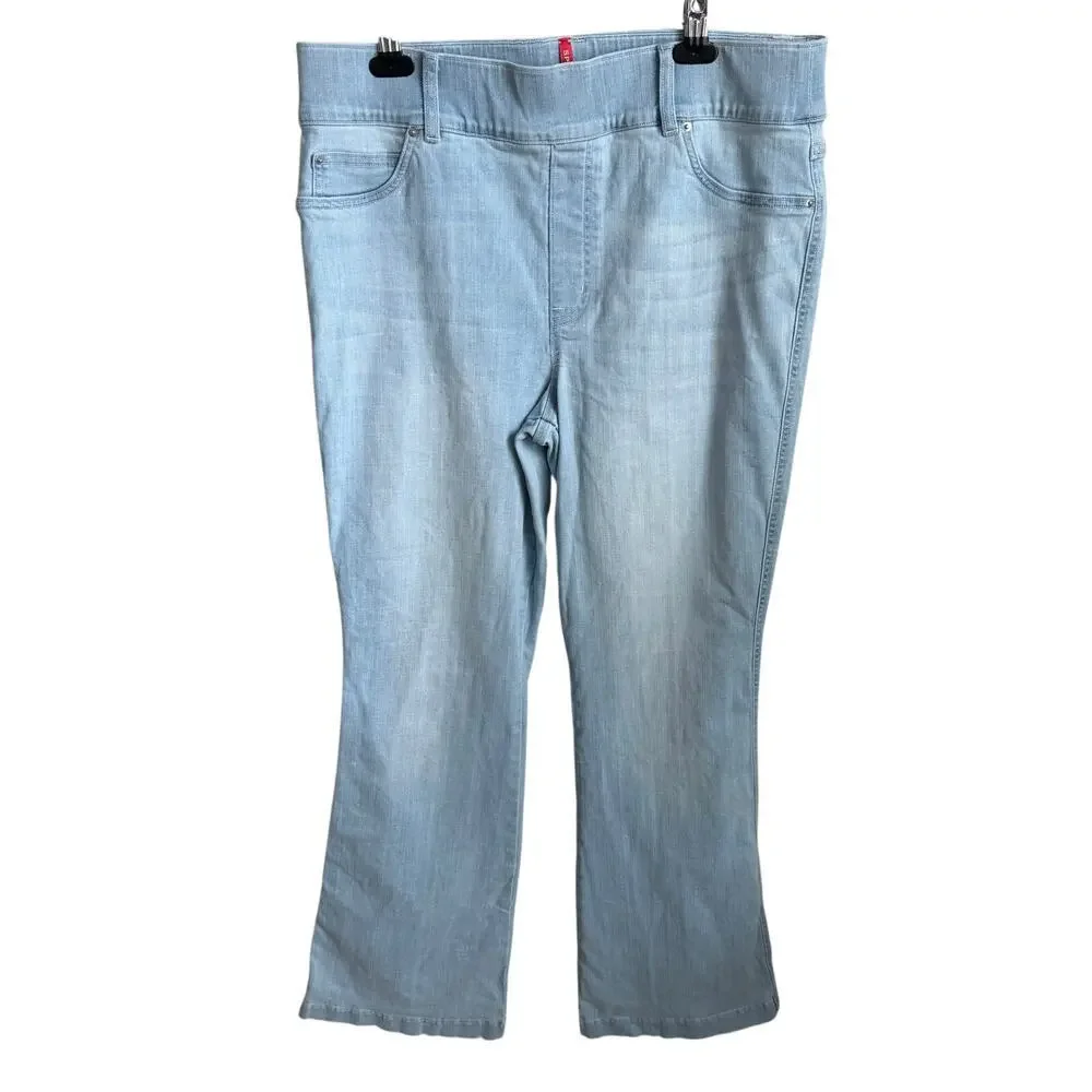 Spanx High Waisted Flare Denim Jegging Retro Light Wash Women's Plus Size 1X
